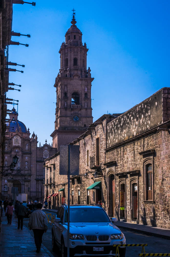 Morelia Cathedral Spire - morning light